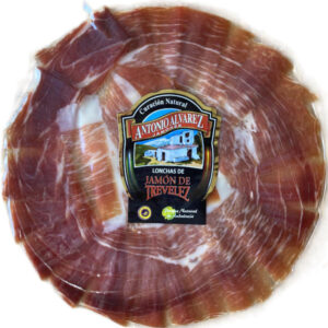 Jambon IGP Trevelez 23 mois d'affinage, tranché couteau.