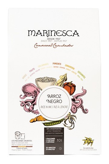 Paëlla au riz noir à l'encre seiche